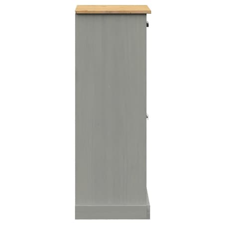 vidaXL Szafka na buty VIGO, szara, 60x35x96 cm, lite drewno sosnowe