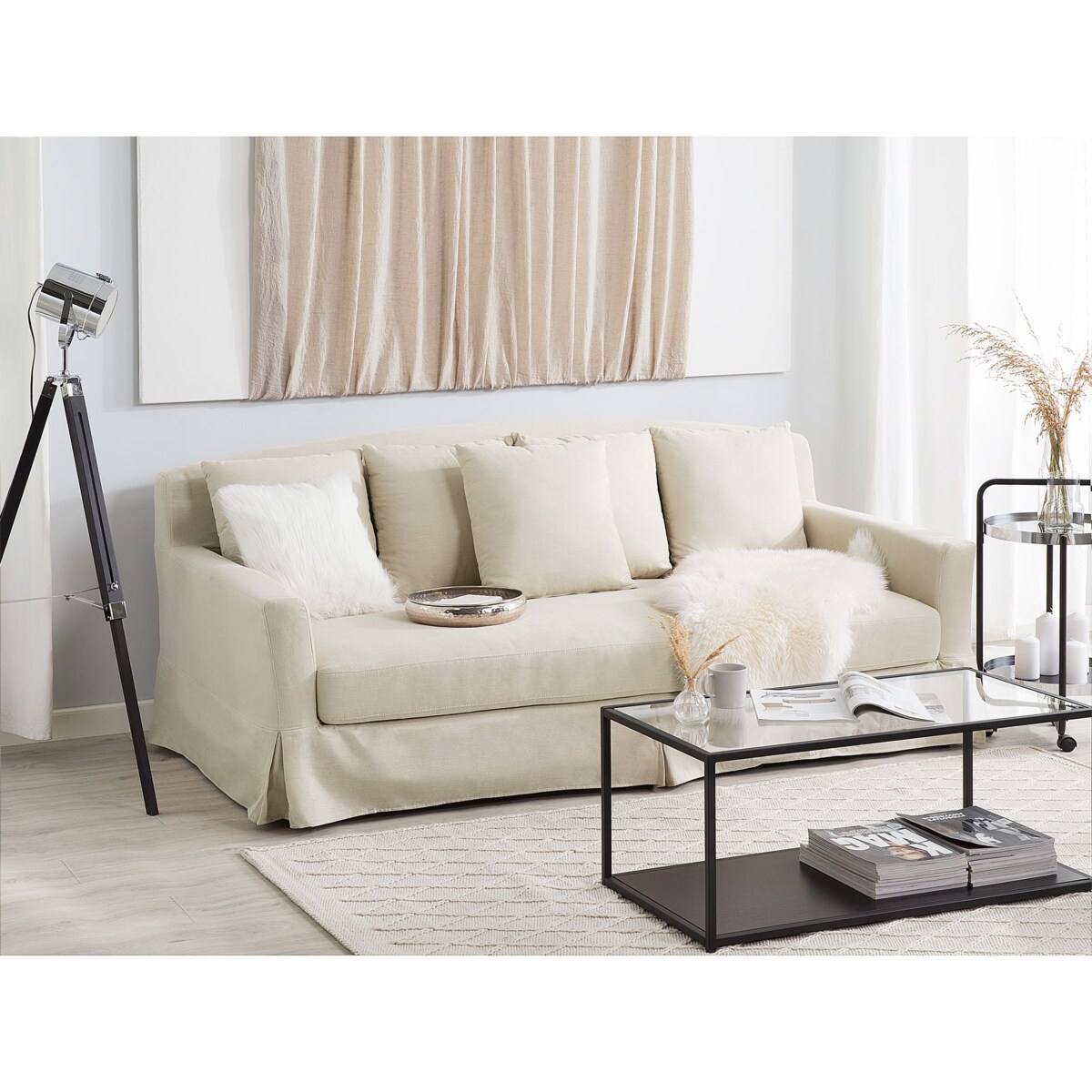 Sofa 3-osobowa beżowa GILJA