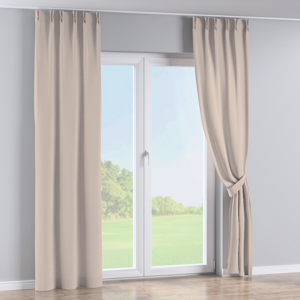 Zasłona na haczykach flex podwójnych 130x245 jasnobeżowy