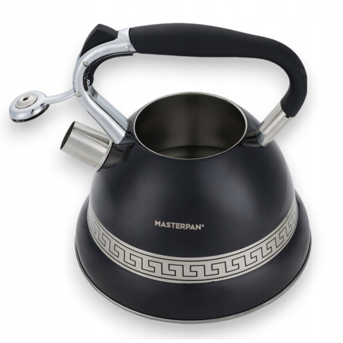 Duży Czarny Tradycyjny Czajnik Z Gwizdkiem Stalowy 3L Na Indukcję Gaz