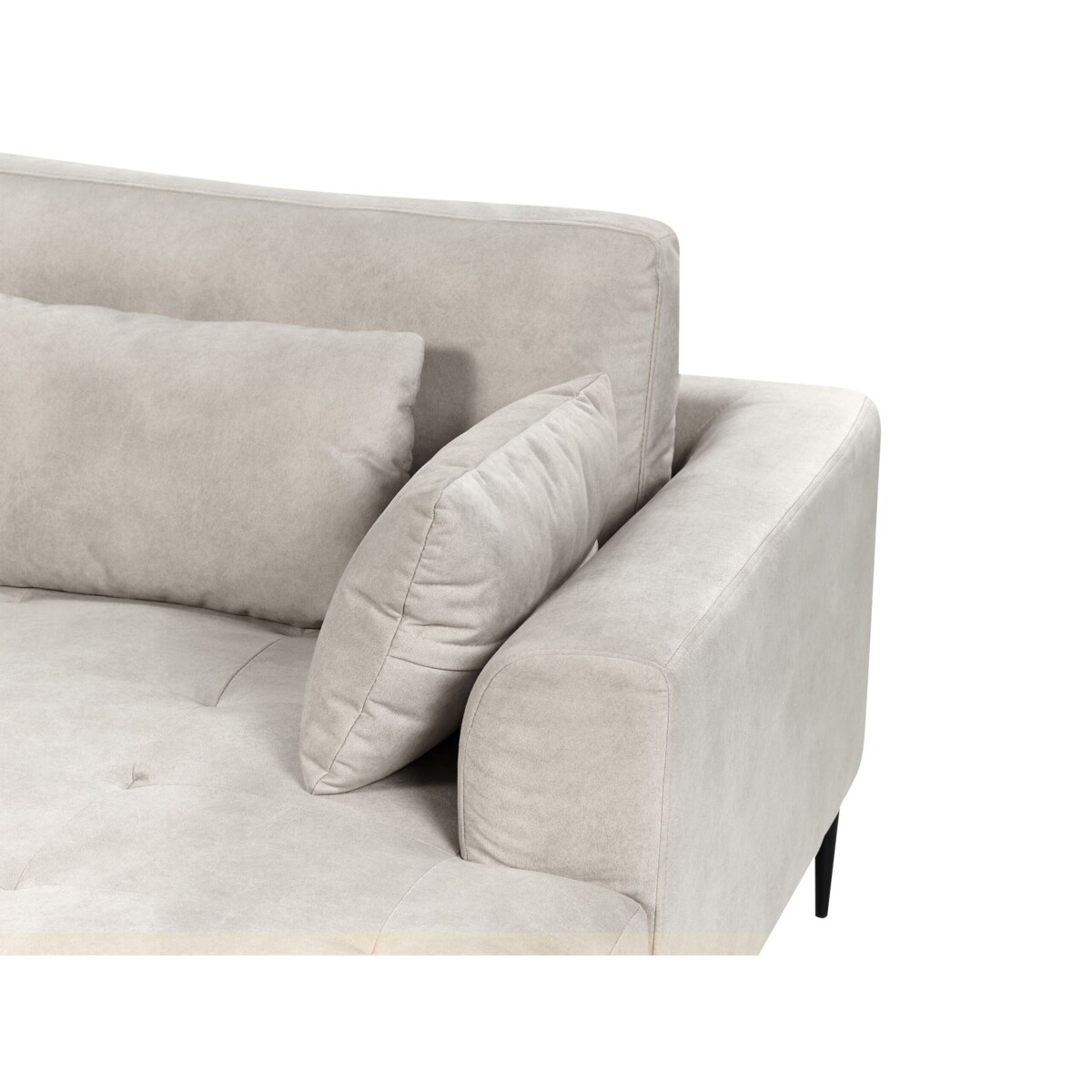 Narożnik welurowy lewostronny jasnoszary FLAM