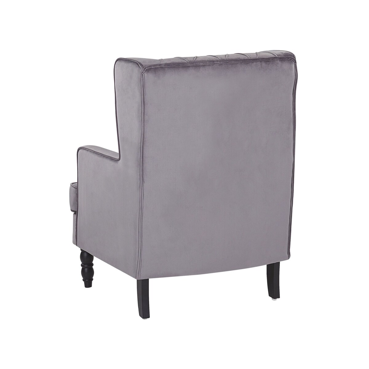 Fotel welurowy z podnóżkiem szary SANDSET