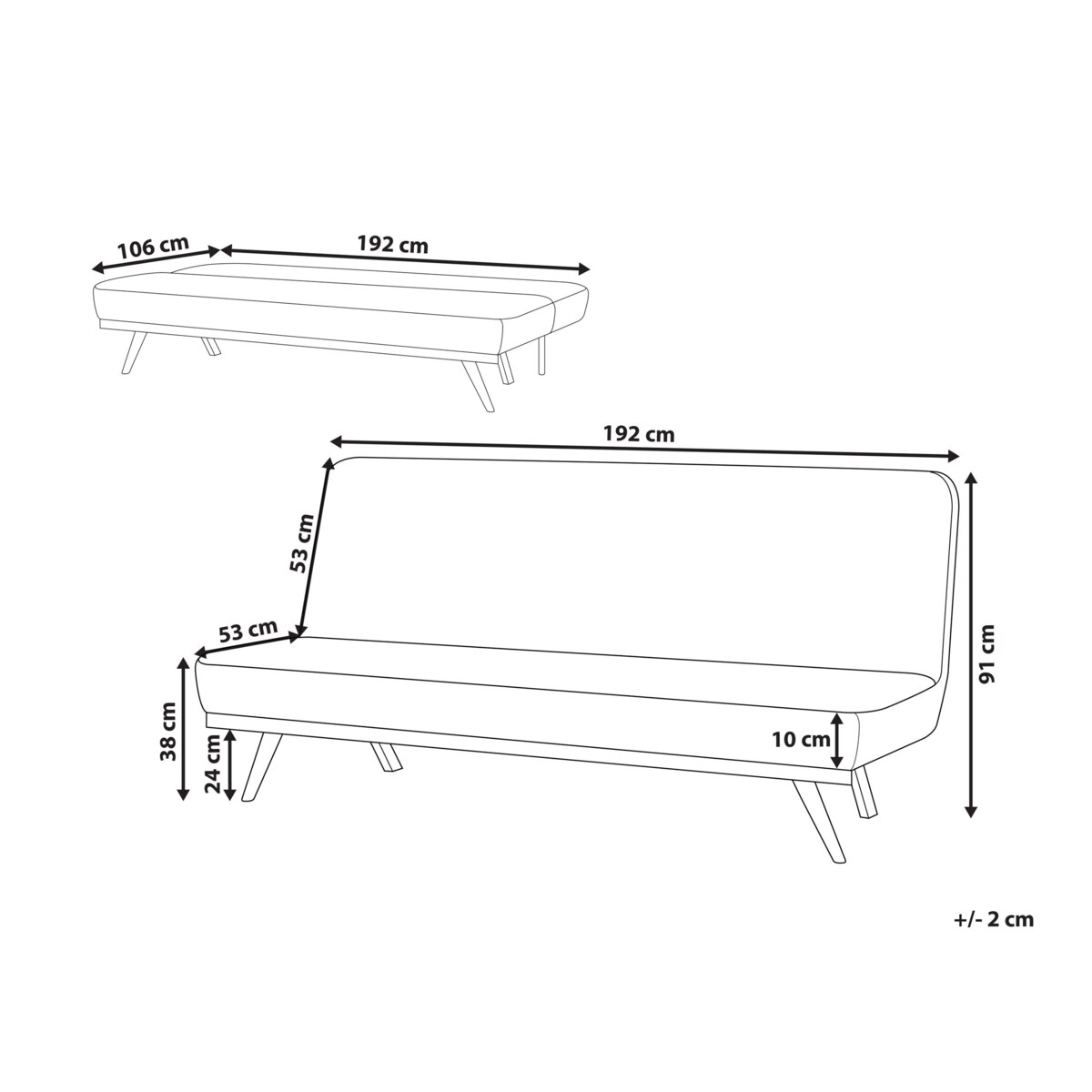 Sofa rozkładana KALFAFELL Beżowy dla 2 osób