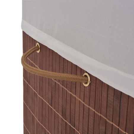 vidaXL Bambusowy kosz na pranie, prostokątny, brązowy