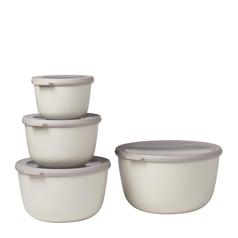 Zestaw 4 misek Cirqula okrągła 500 1000 2000 3000 Nordic White 106233032500
