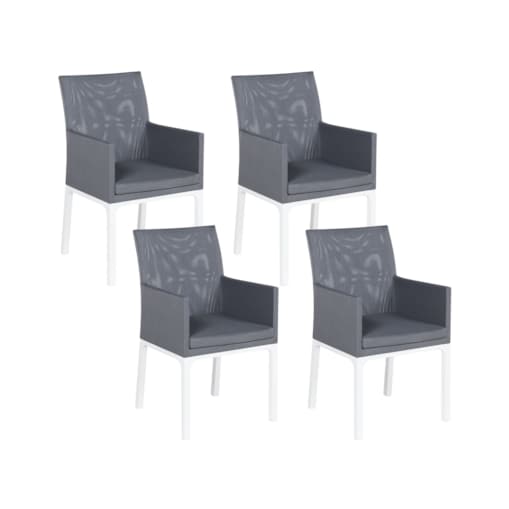 Zestaw 4 krzeseł ogrodowych szary BACOLI