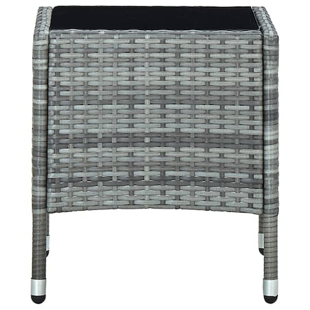 vidaXL Stolik ogrodowy, szary, 40 x 40 x 45 cm, rattan PE