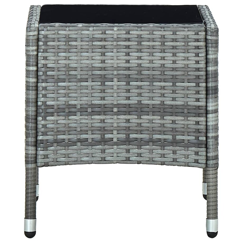 vidaXL Stolik ogrodowy, szary, 40 x 40 x 45 cm, rattan PE