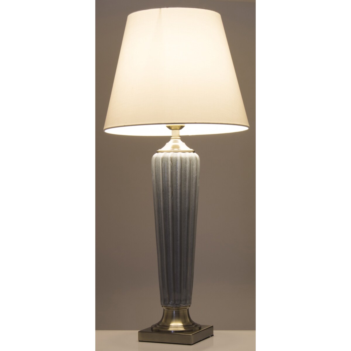 Lampa ceramiczna 86x38x38 cm beżowa DIGOMINA