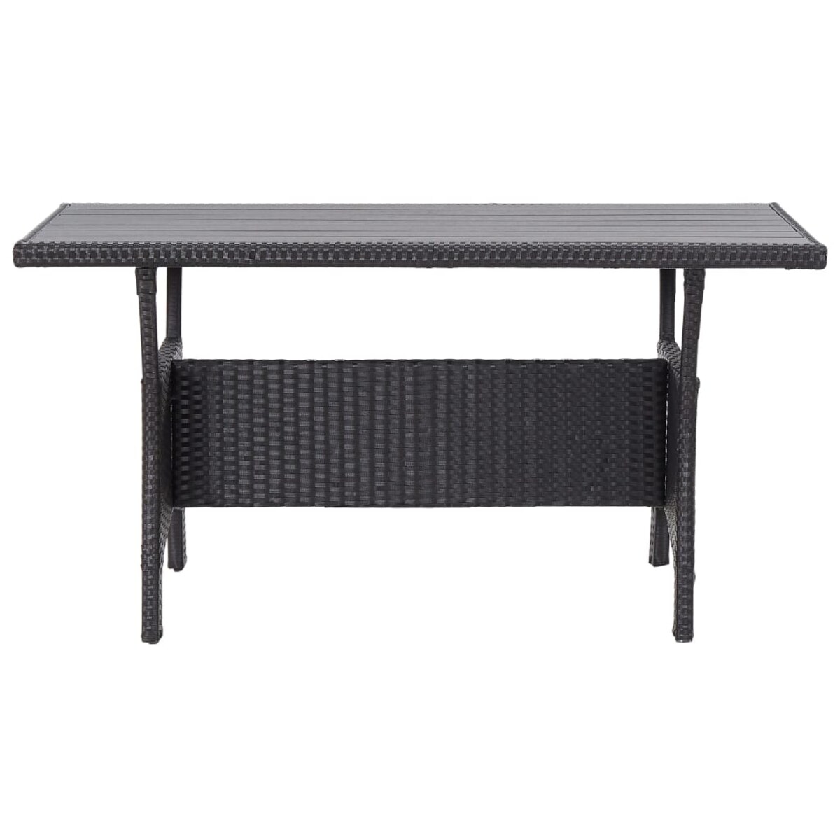 vidaXL Stół ogrodowy, czarny, 120x70x66 cm, polirattanowy