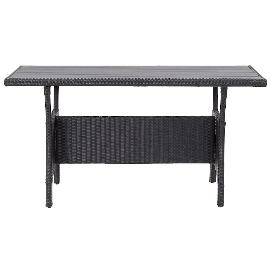 vidaXL Stół ogrodowy, czarny, 120x70x66 cm, polirattanowy