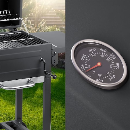 Grill węglowy ogrodowy Berdsen BD-894 komin stalowy ruszt 57x43 cm + termometr duży
