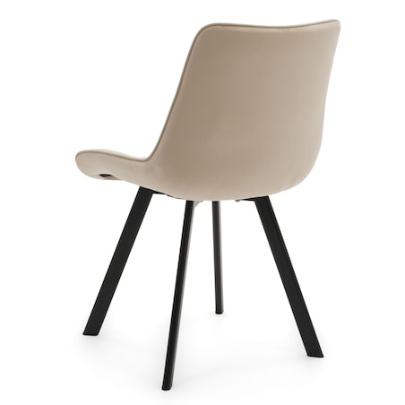 KRZESŁO TAPICEROWANE WELUROWE DO SALONU JADALNI GLAMOUR BEŻOWE TORI