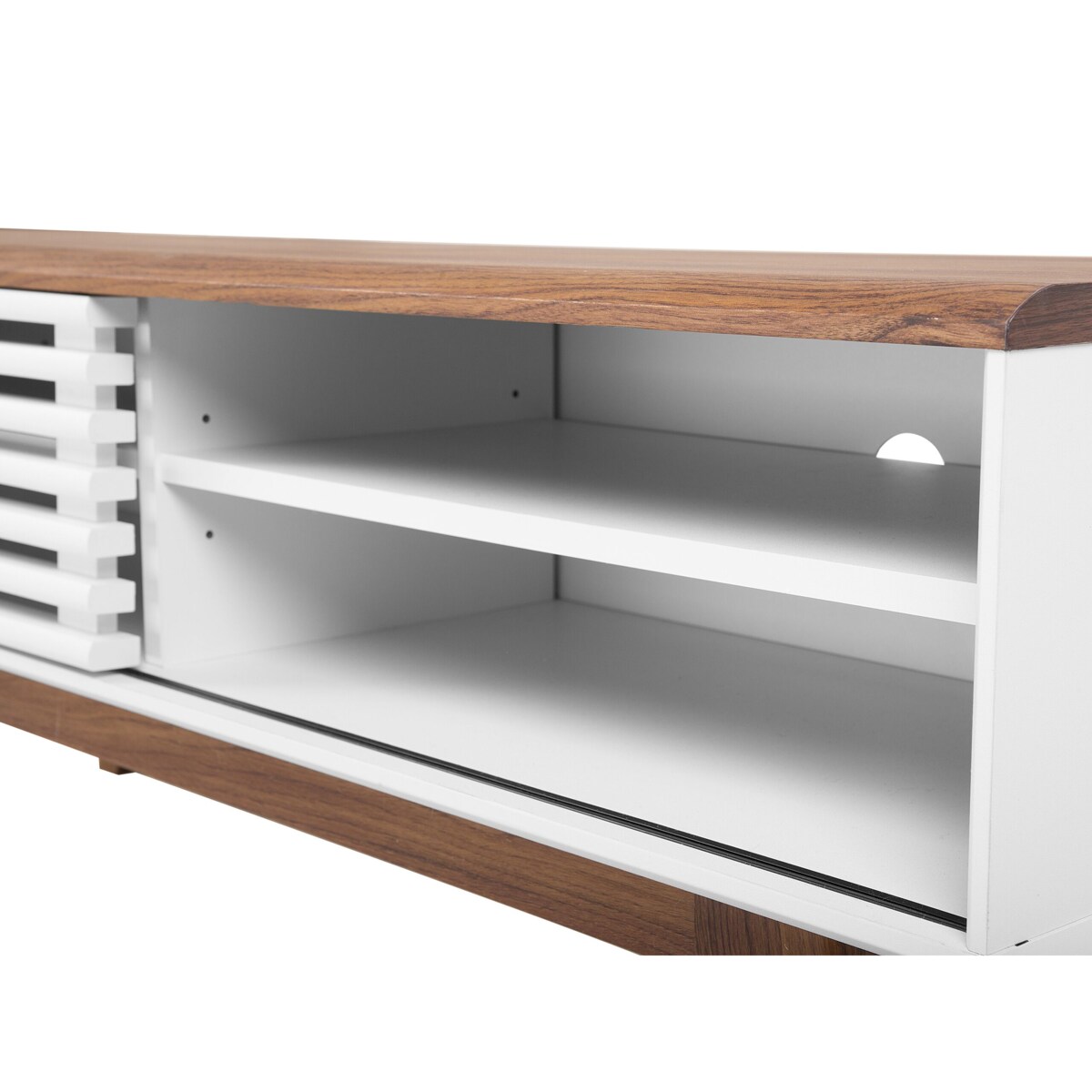 Szafka RTV ciemne drewno z białym TOLEDO