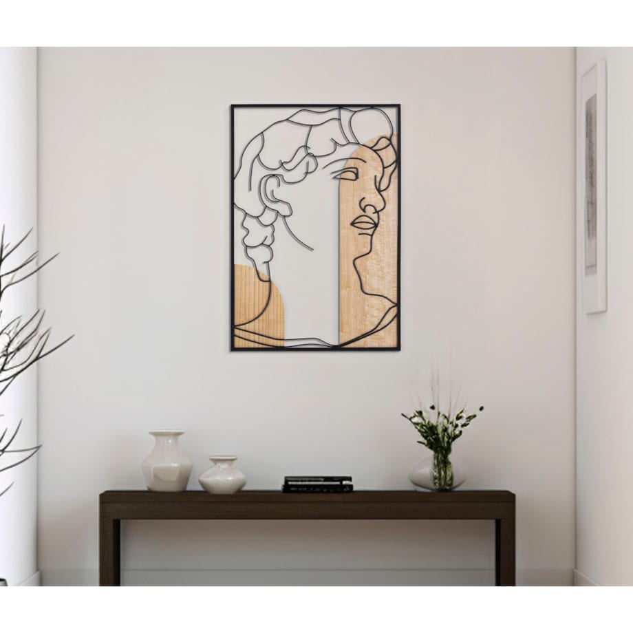 Dekoracja ścienna David - B, kolor wielokolorowy, płyta MDF, 55 x 80 cm, do salonu i przedpokoju, Mauro Ferretti