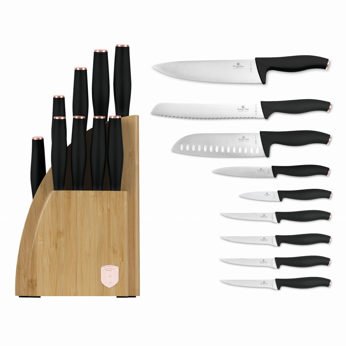 Zestaw noży w bloku bambusowym BERLINGER HAUS Black Rose