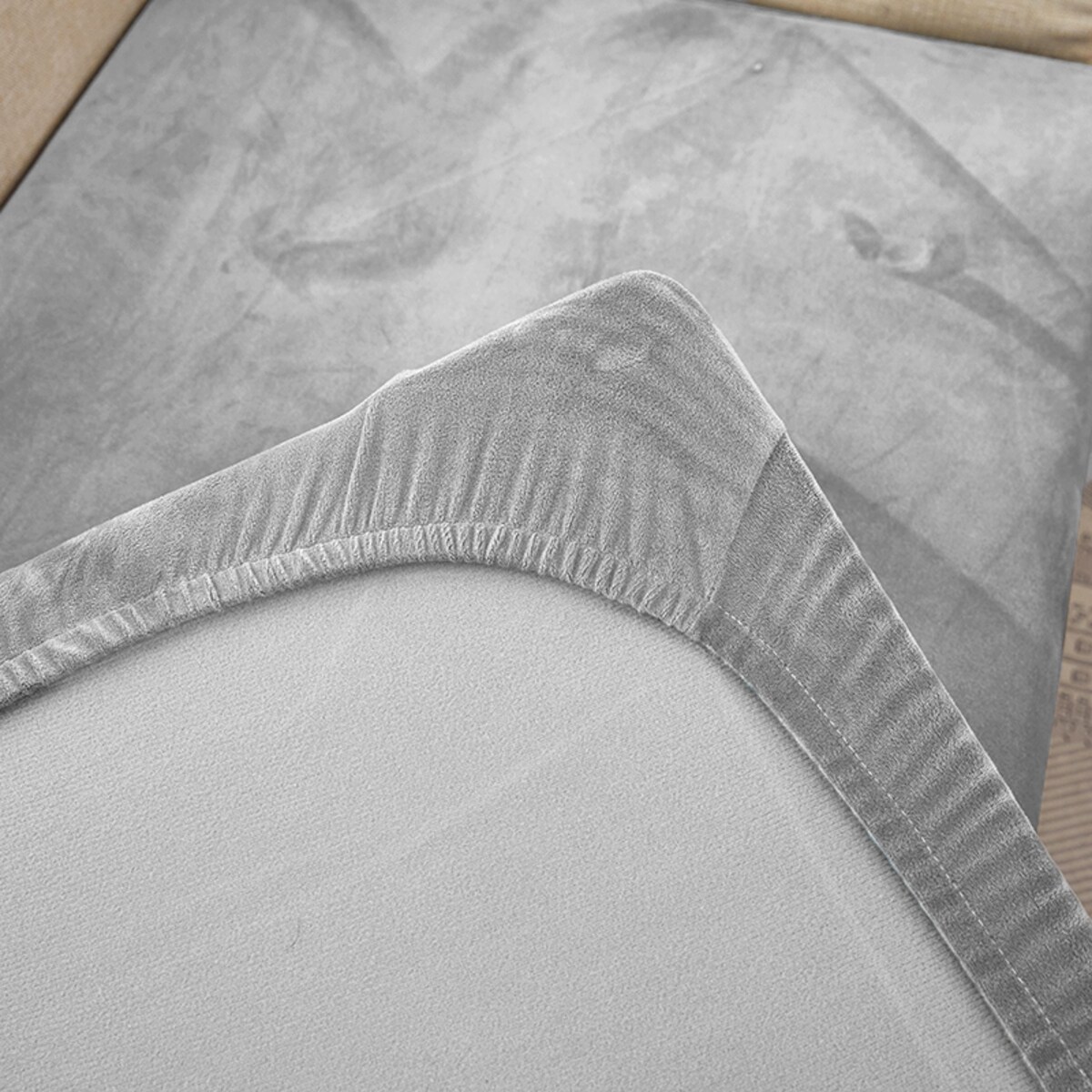 POKROWIEC NA KANAPĘ SIEDZISKO  JASNY SZARY WELUR 60-95 [22SL1]