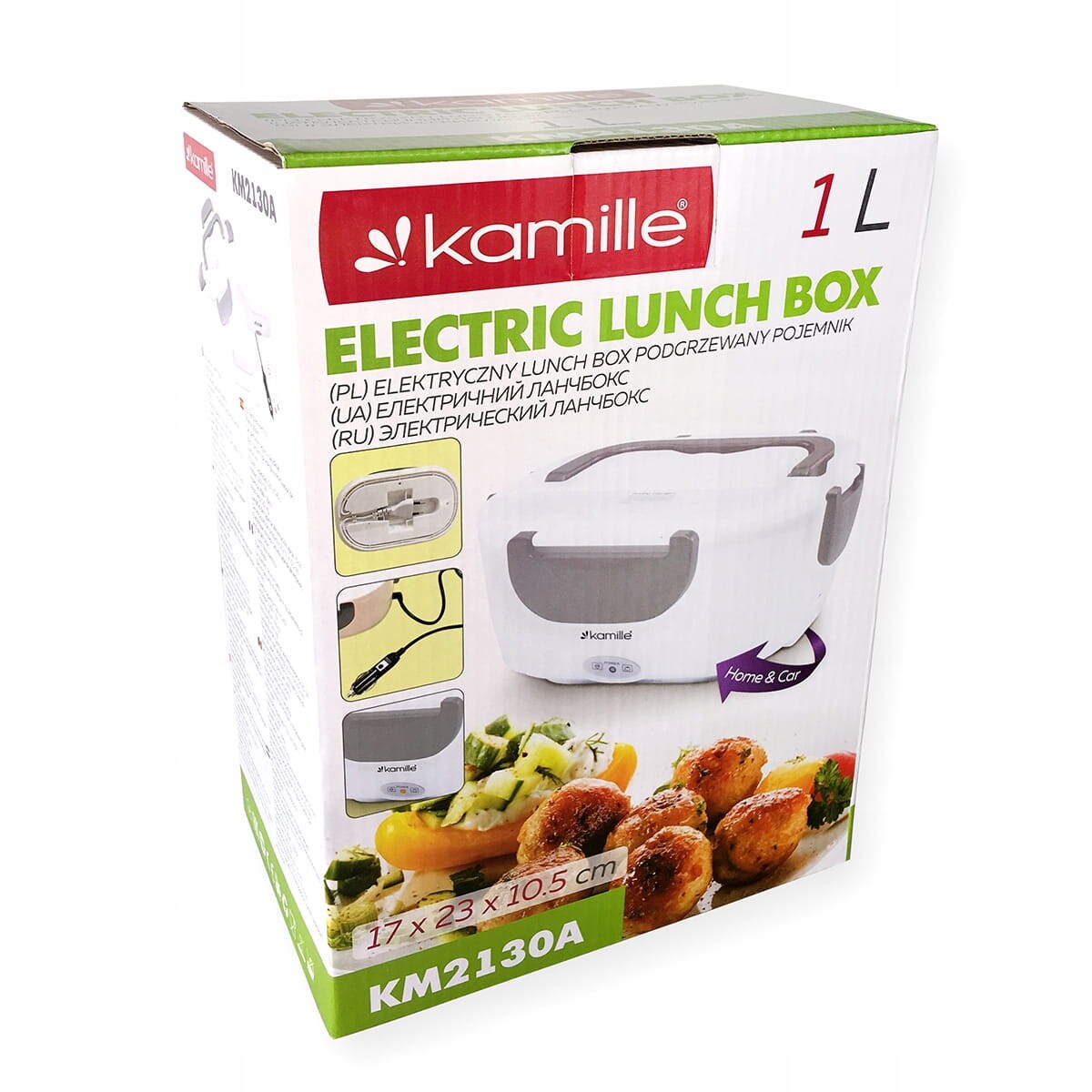 Elektryczny lunch box podgrzewany termos samochodowy + wtyczka KAMILLE