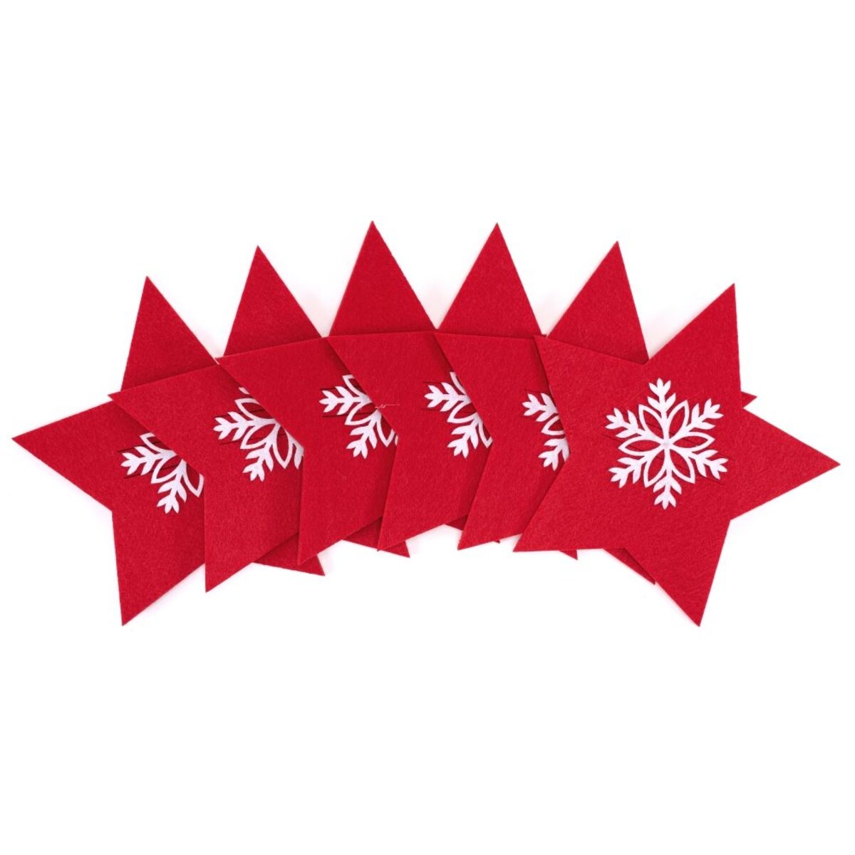 Pokrowiec na sztućce Świateczny 6 szt Gwiazda Czerwona