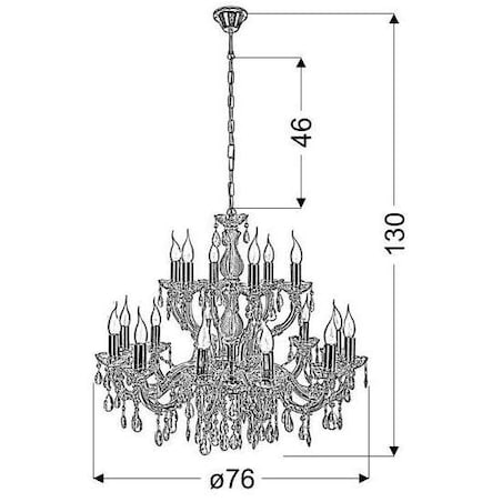 Żyrandol LAMPA wisząca maria teresa 30-94615 Candellux metalowa OPRAWA świecznikowa pałacowy kandelabr ZWIS kryształki złote