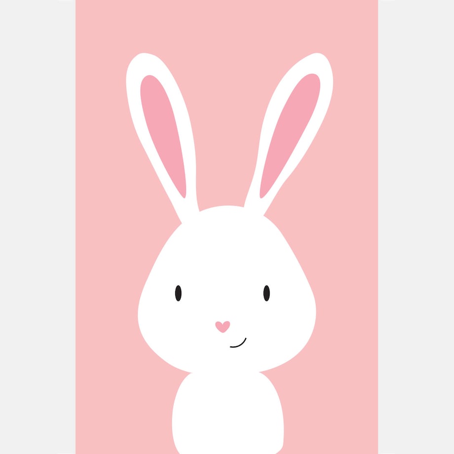 Plakat dla dzieci Królik różowy 30x40