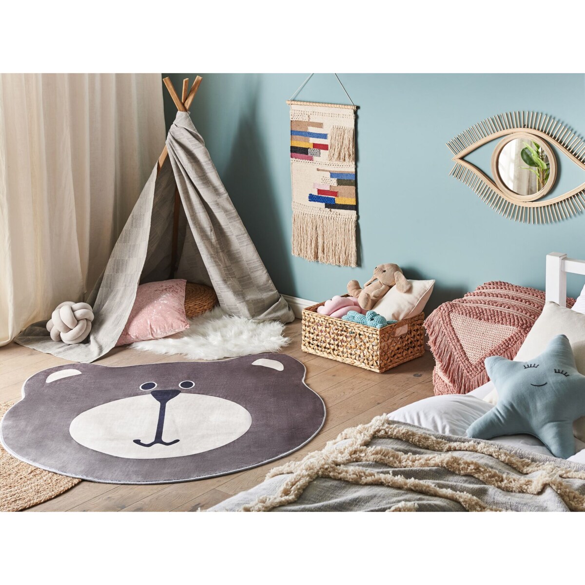 Dywan dziecięcy miś ⌀ 120 cm brązowy COLARGOL