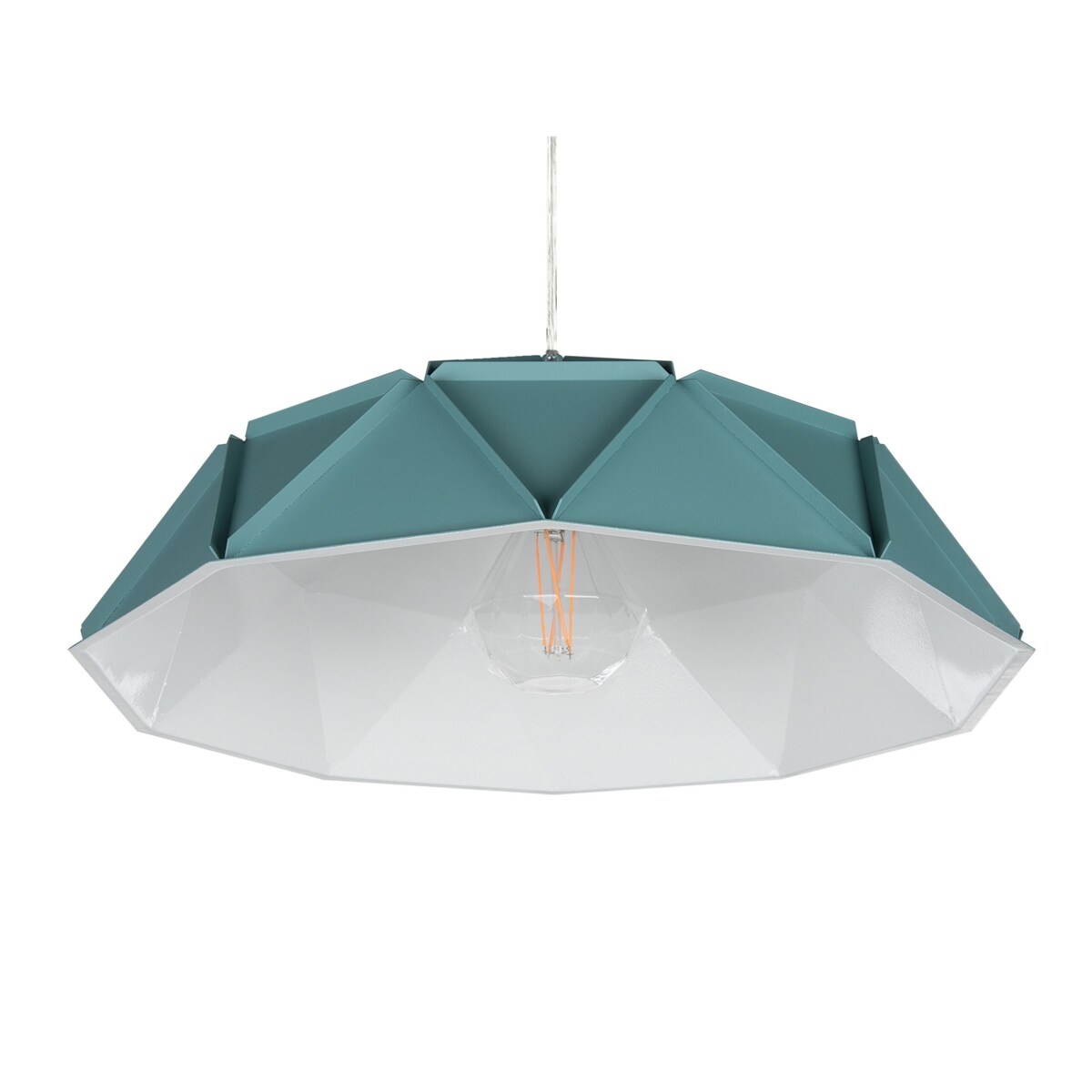 Lampa wisząca metalowa turkusowa SENIA