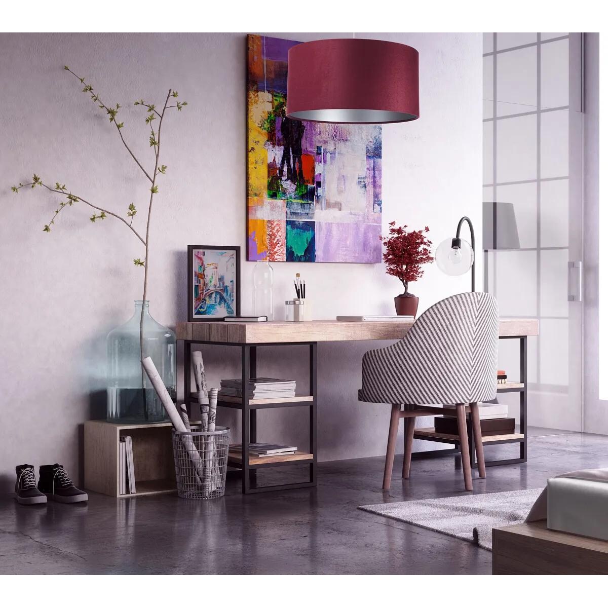 Lampa wisząca HOME 40 bordowa/srebrna