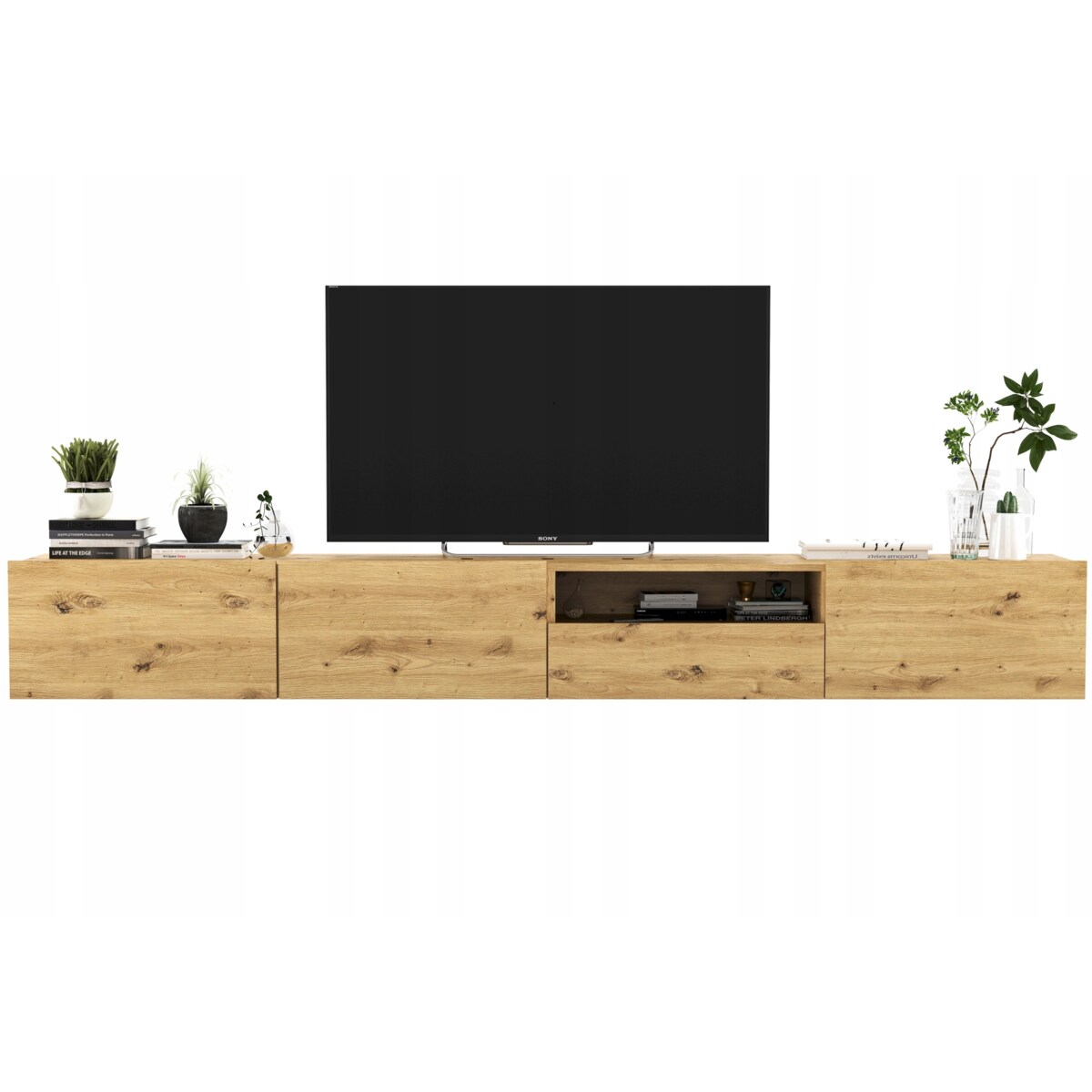 Szafka RTV Loft Wisząca Dąb Artisan MAT Komoda RTV Szuflada 240 cm
