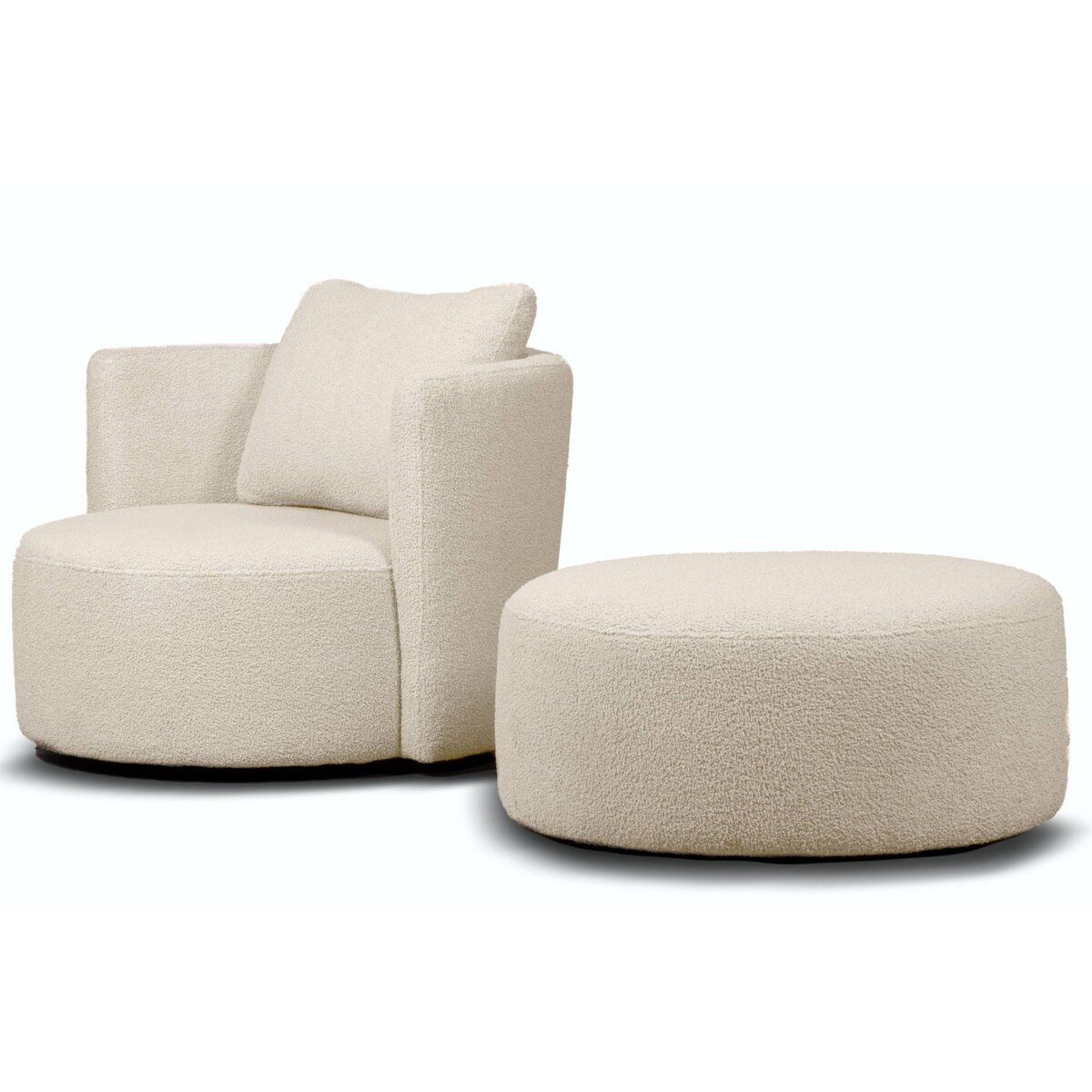 KONSIMO RAGGI Fotel obrotowy baranek jasnobeżowy