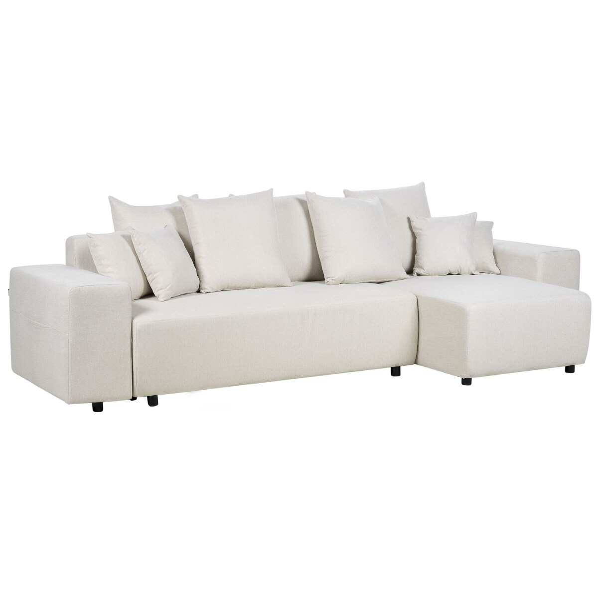 Narożnik lewostronny rozkładany z pojemnikiem jasnobeżowy LUSPA