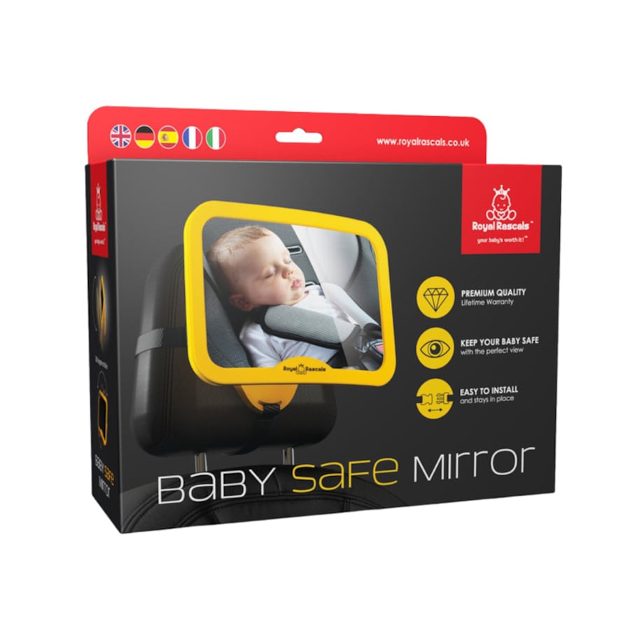 Lusterko do samochodu dla dziecka, żółte, Royal Rascals