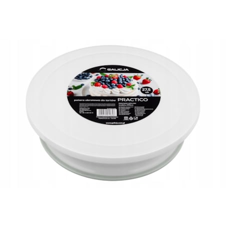 Patera obrotowa do tortów CIASTO DEKOROWANIE 27,5cm białe tworzywo koło