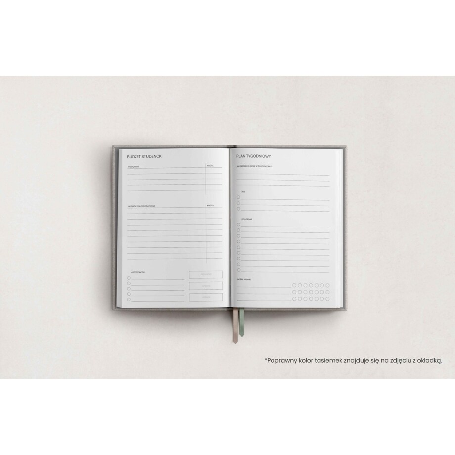 AKADEMICKI PLANNER KSIĄŻKOWY. PLANER STUDENTA. BLACK OPIUM