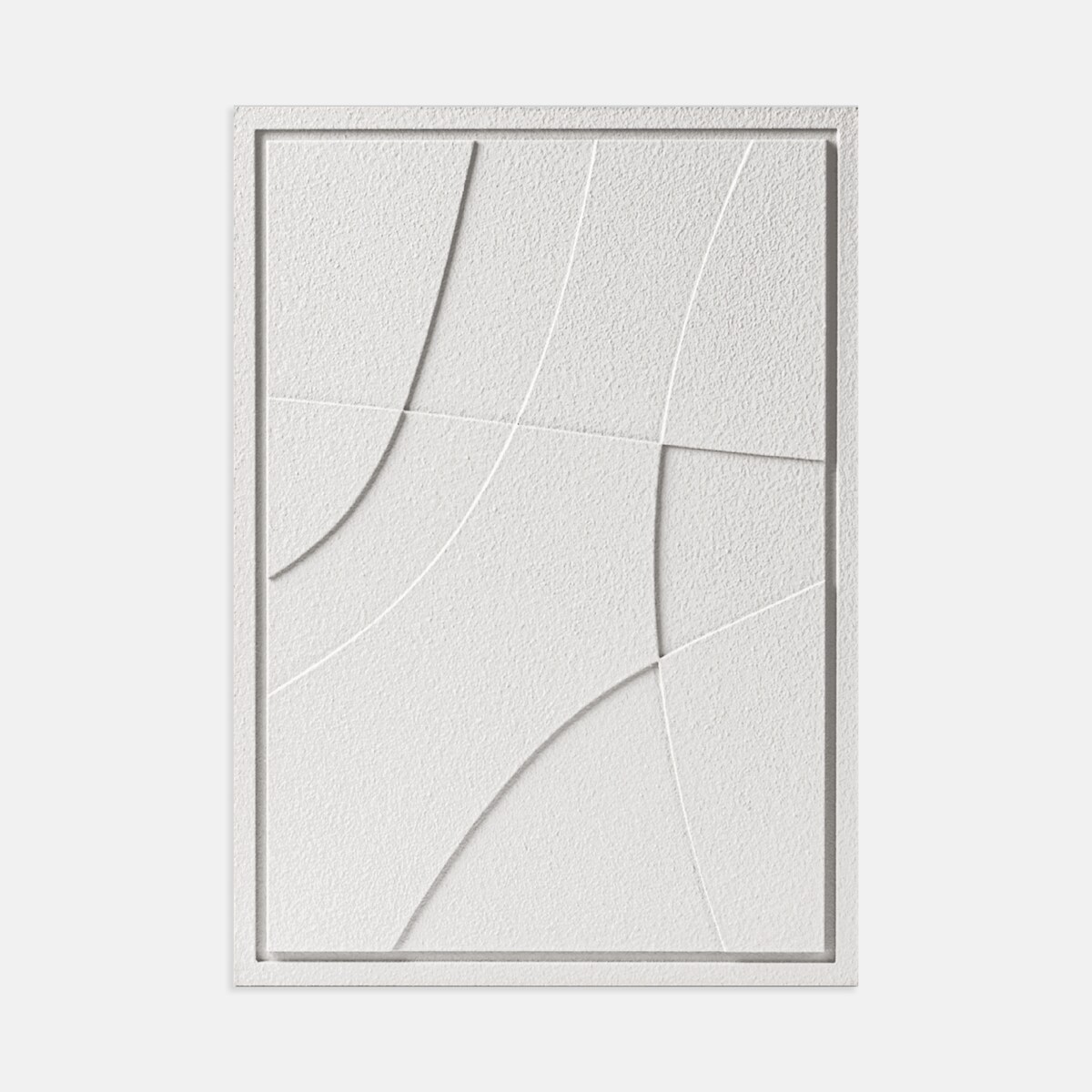 Obraz 3D 50x70cm Abstract II – Dekoracja Ścienna z Tynku Naturalnego, Bianco, Minimalistyczny Relief