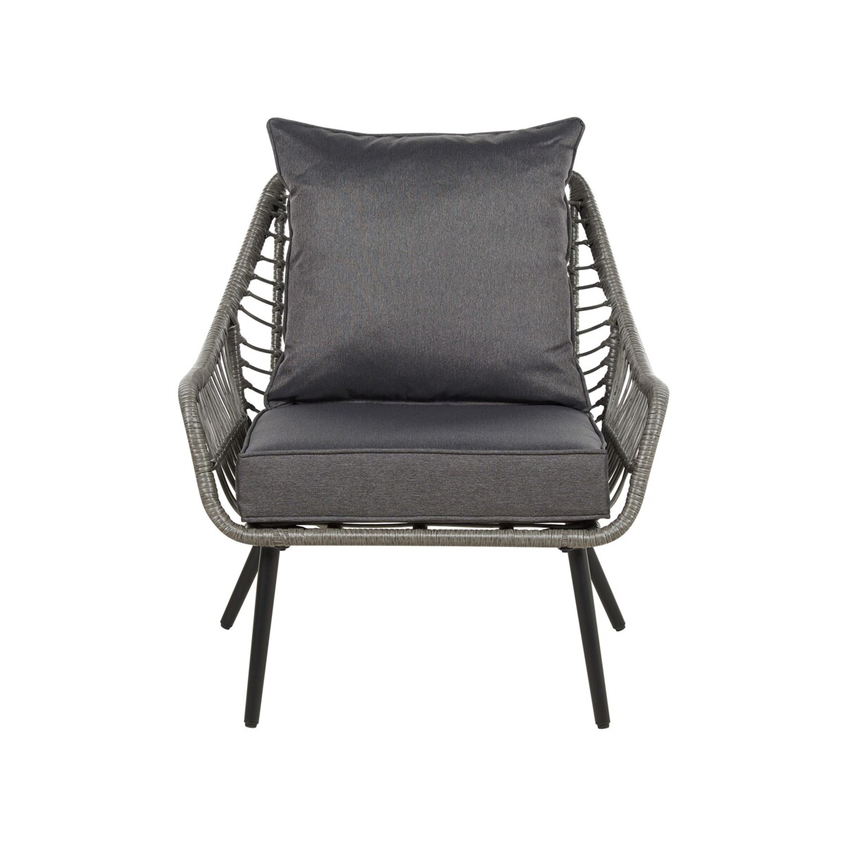 Zestaw mebli balkonowych z poduszkami LAURETO Technorattan Szary