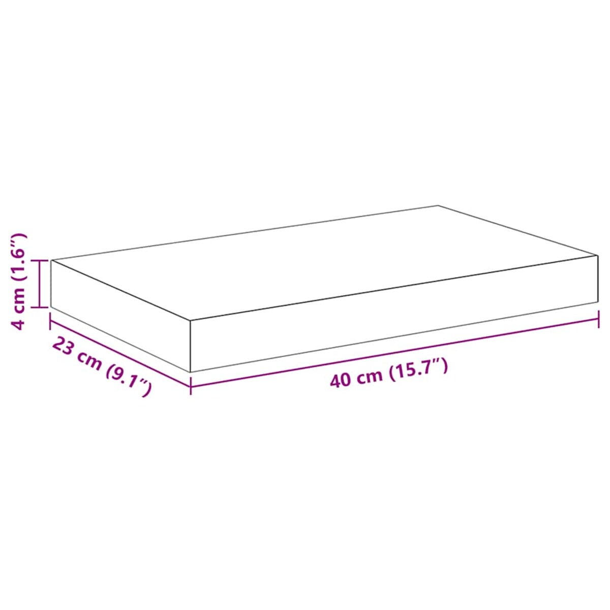 vidaXL Półka ścienna, dębowo-biała, 40 x 23 x 3,8 cm, MDF