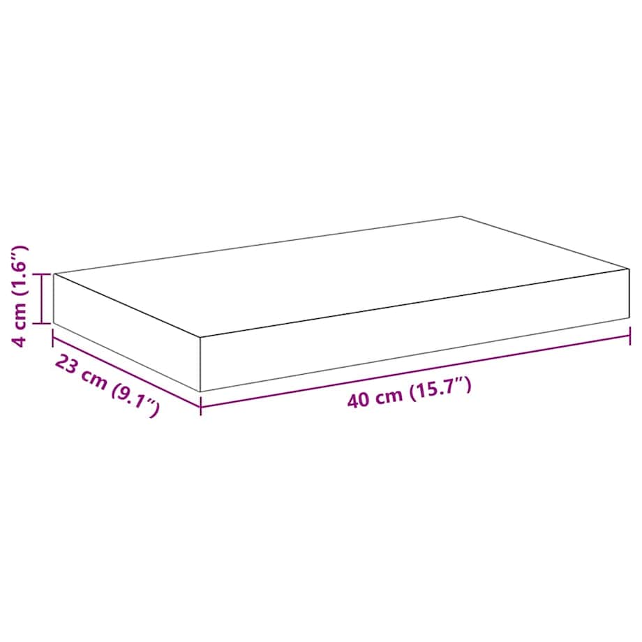 vidaXL Półka ścienna, dębowo-biała, 40 x 23 x 3,8 cm, MDF