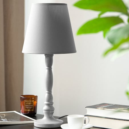 KONSIMO GITTA Klasyczna lampka nocna kolor szary