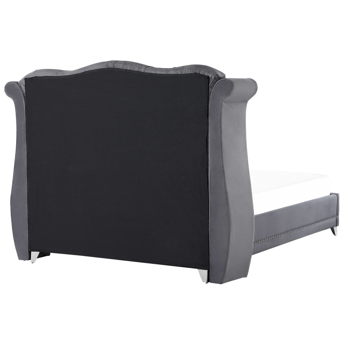 Łóżko welurowe 160 x 200 cm szare AYETTE