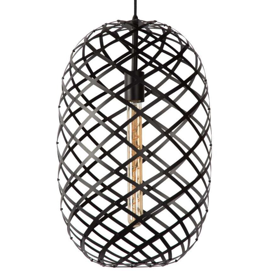 LAMPA wisząca WOLFRAM 21417/32/30 Lucide loftowa OPRAWA metalowy ZWIS druciany czarny