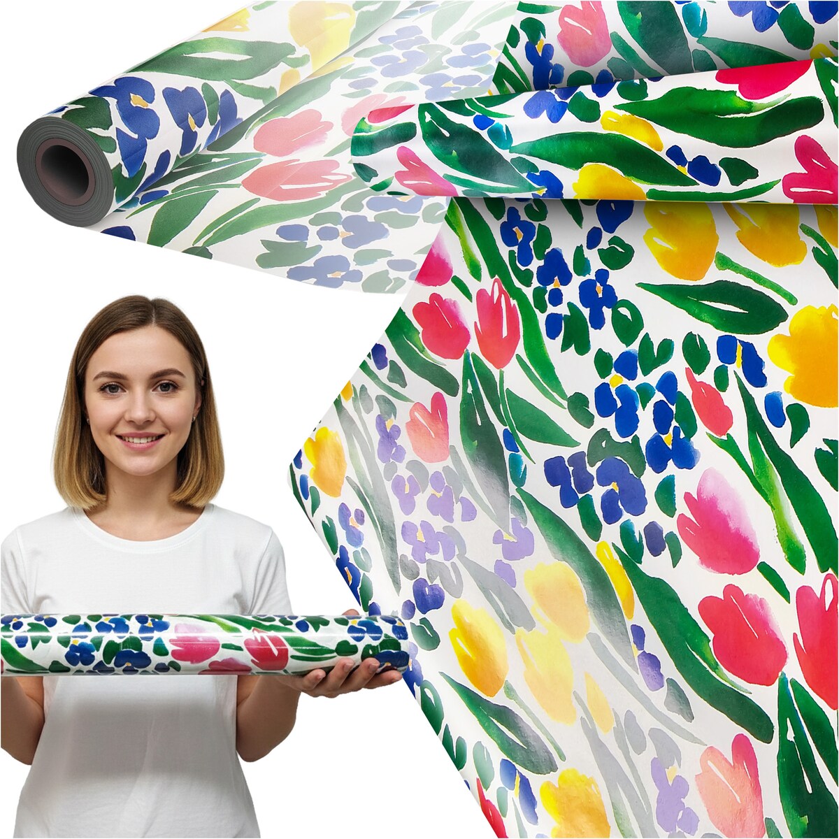 Papier Prezentowy Do Pakowania Prezentów 20 m MEGAROLKA Ozdobny Do Paczek Na Walentynki Urodziny