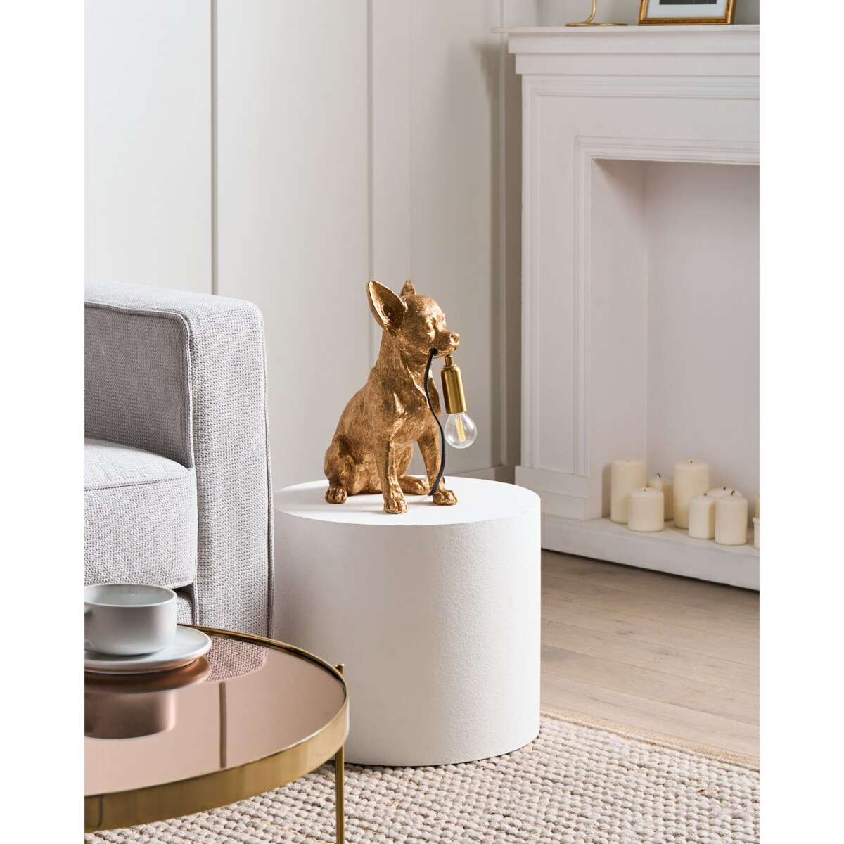 Lampa stołowa Pies ROCCO Złoty