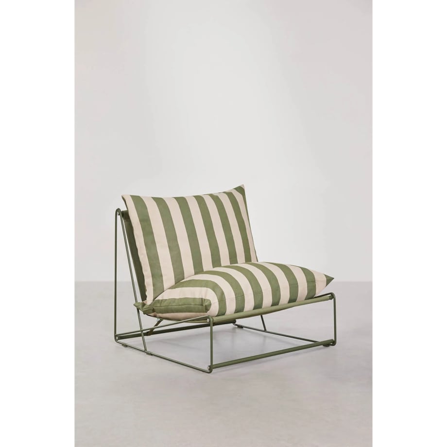 Fotel ogrodowo-domowy Amaro paski beżowo-oliwkowy