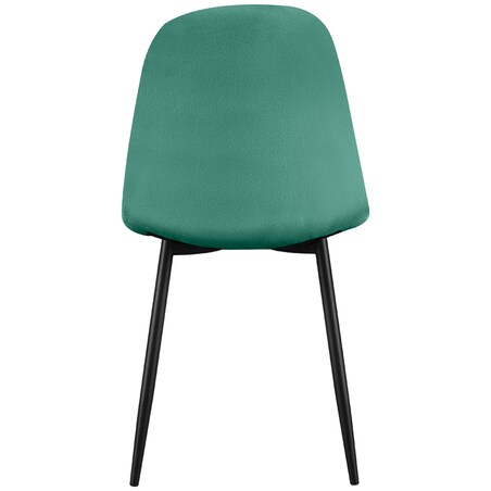 Krzesło tapicerowane welurowe pikowane do jadalni salonu z guzikami zielone