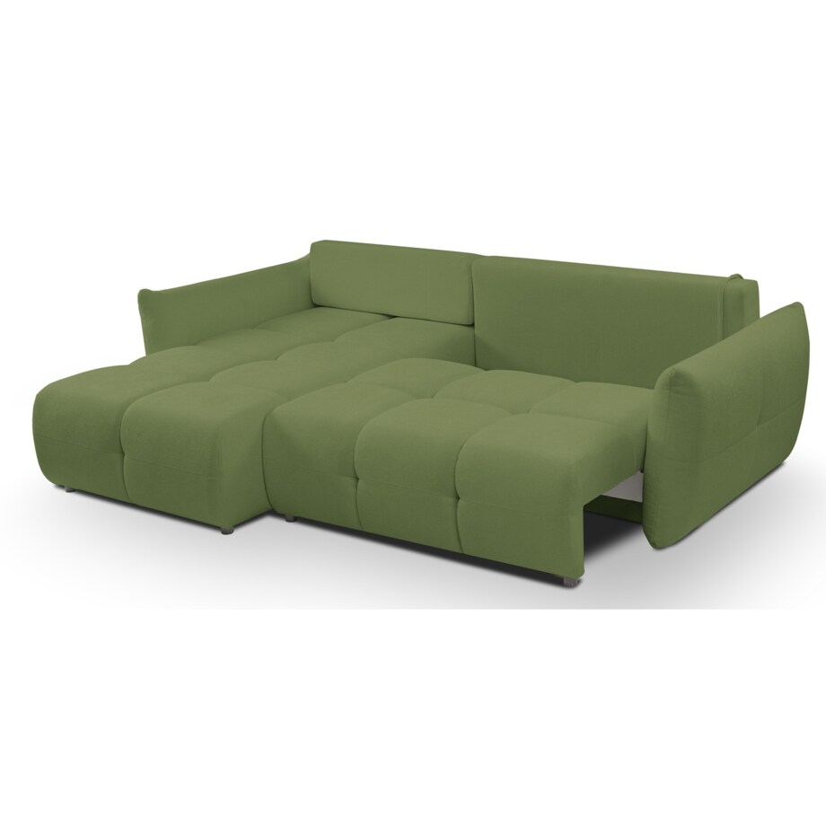 Narożnik z funkcją spania do salonu BOSE, lewostronny, zielony