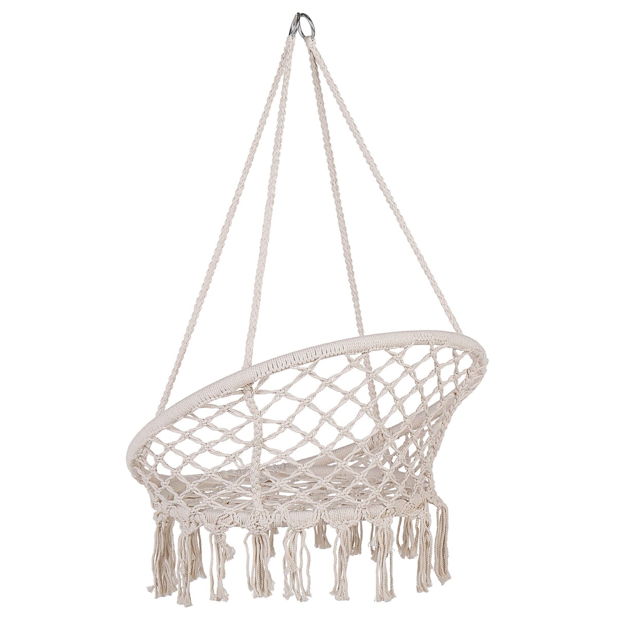 Fotel wiszący huśtawka makrama biały GABELLA