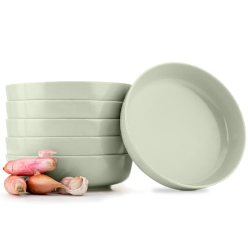 KONSIMO VICTO Zestaw talerzy głębokich dla 6 osób (6 elementów) beżowo-zielono-szary