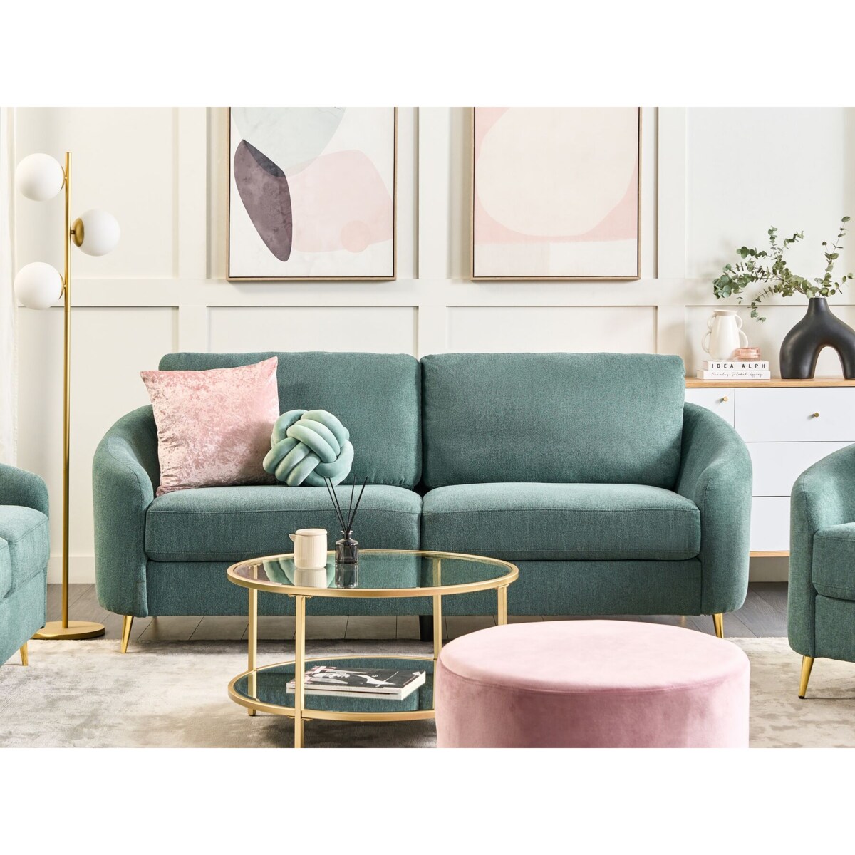 Sofa 3-osobowa zielona TROSA