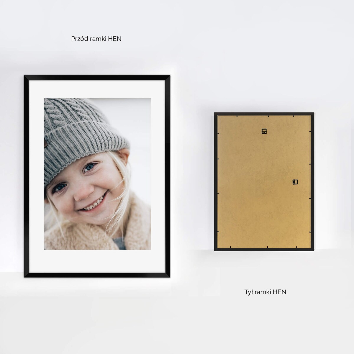 Ramka na zdjęcia 50x70 cm czarna rama MDF z plexi do powieszenia pion poziom klasyczna ramka prostokątna